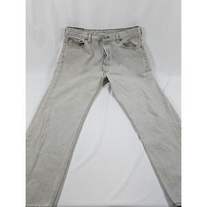 Vintage 90s Levi's 501xx Distressed Light Gray Stained‎ 34X30 Jeans. Made In USA